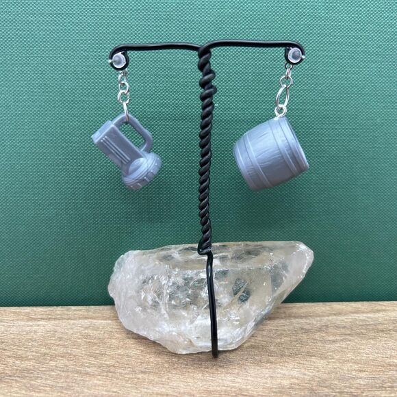 Upcycled Game Piece Earring-Hypoallergenic-Whimsy Dangle, Eco-Friendly,Handmade - Picture 3 of 7